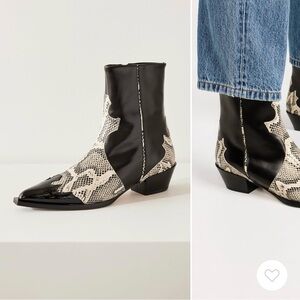 Aeyde Hester Snake Print Black Boots